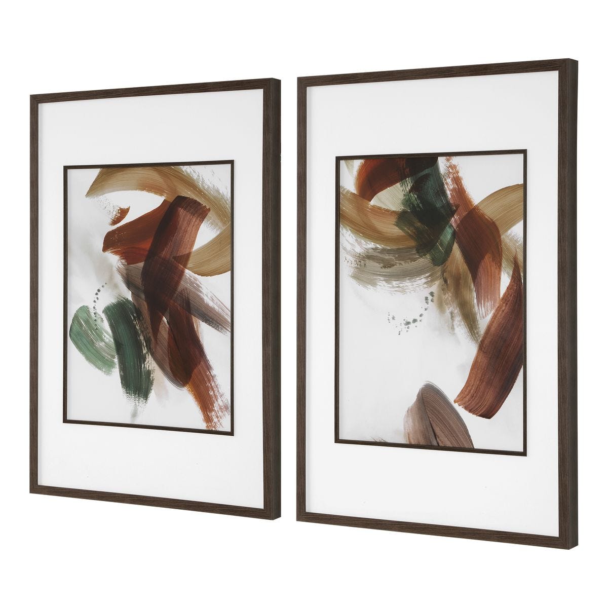 Detail view of the additional paper print detail on the Velocity Abstract Framed Prints Set of 2