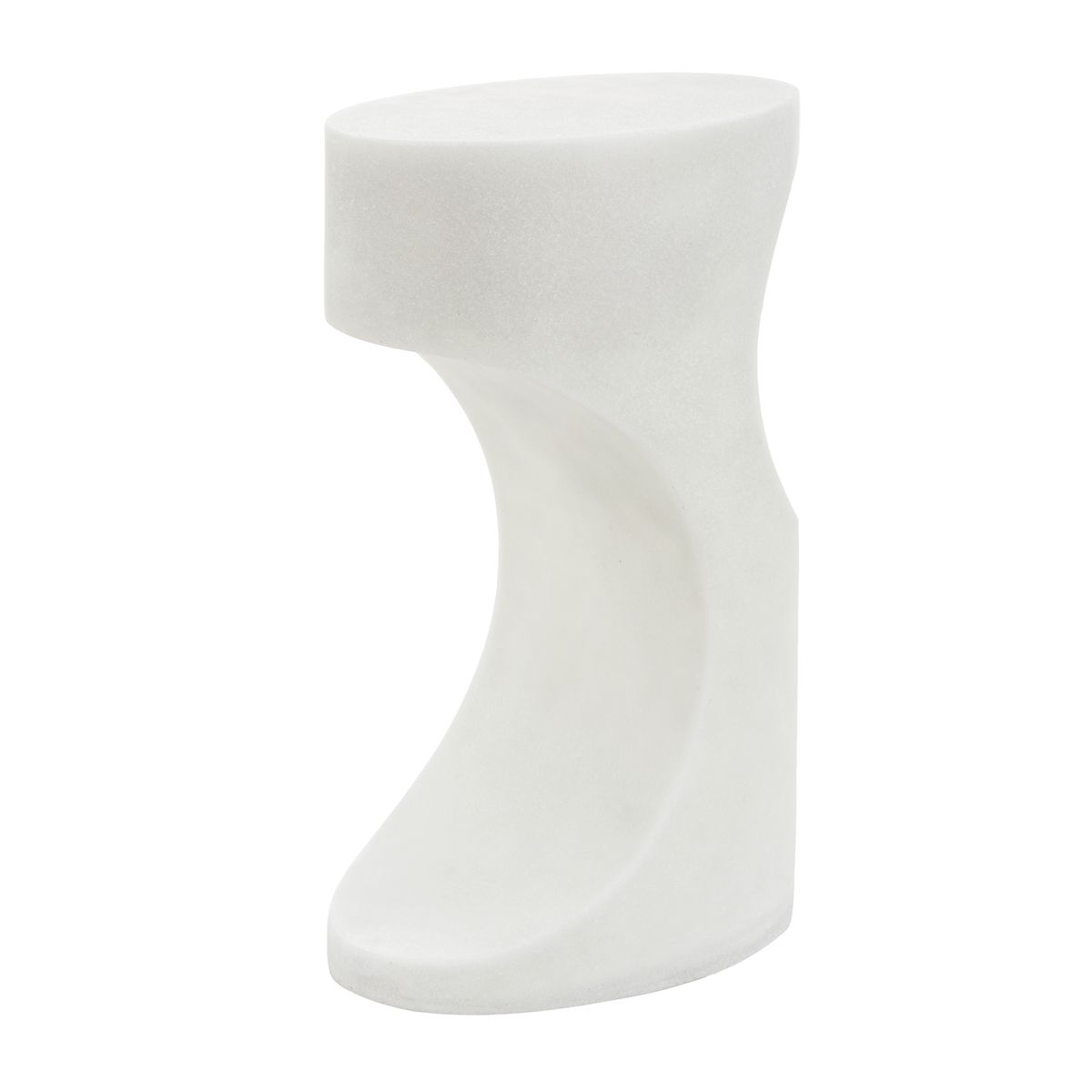 Detail view of the Stevie White Stone Indoor-Outdoor Accent Table finish and construction image 7