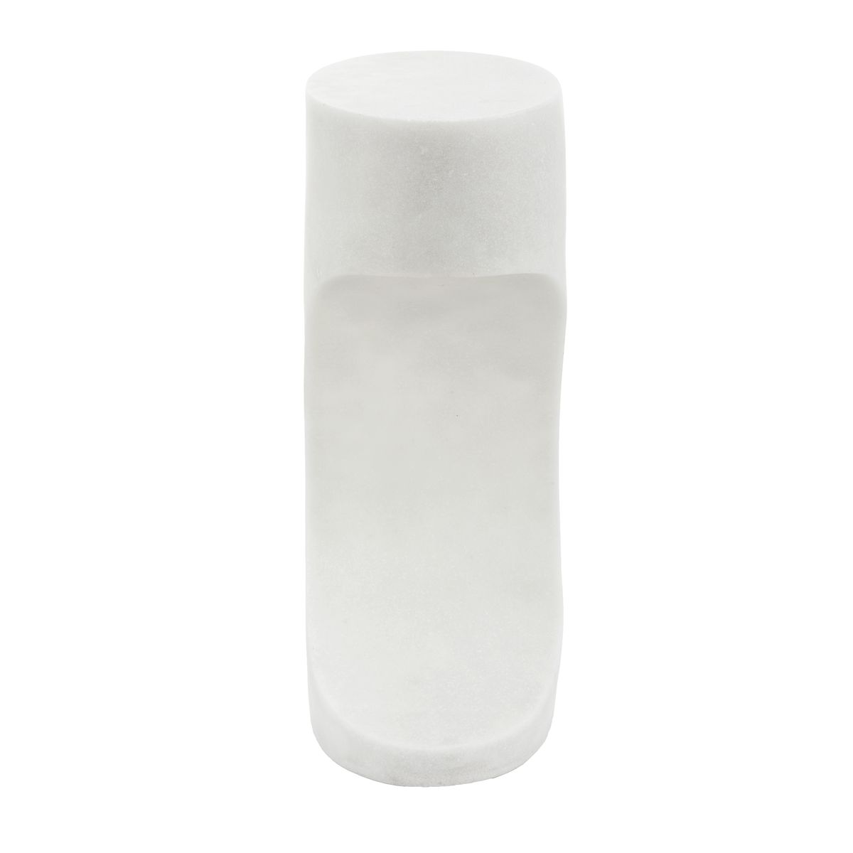 Detail view of the Stevie White Stone Indoor-Outdoor Accent Table finish and construction image 8