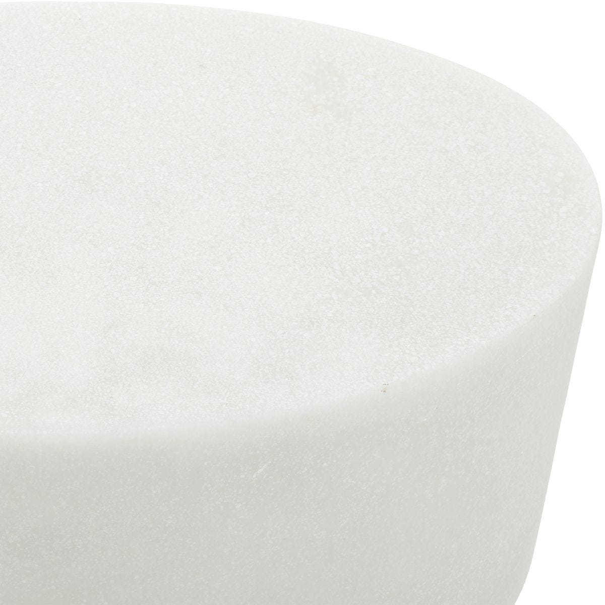 Detail view of the Stevie White Stone Indoor-Outdoor Accent Table finish and construction image 11
