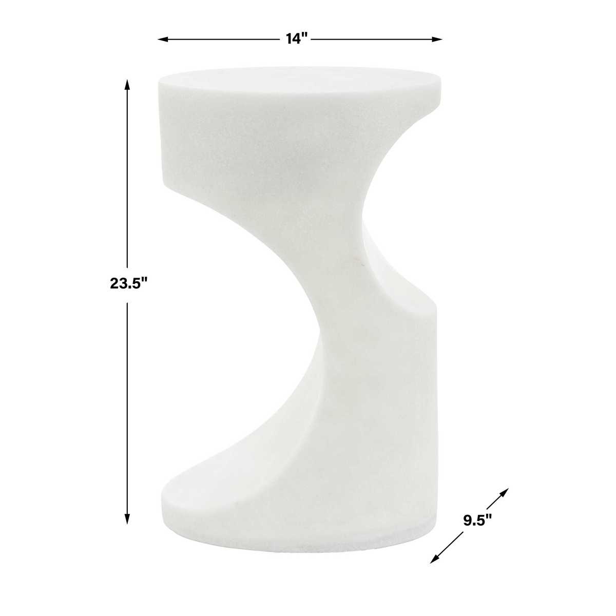 Dimension guide for the Stevie White Stone Indoor-Outdoor Accent Table