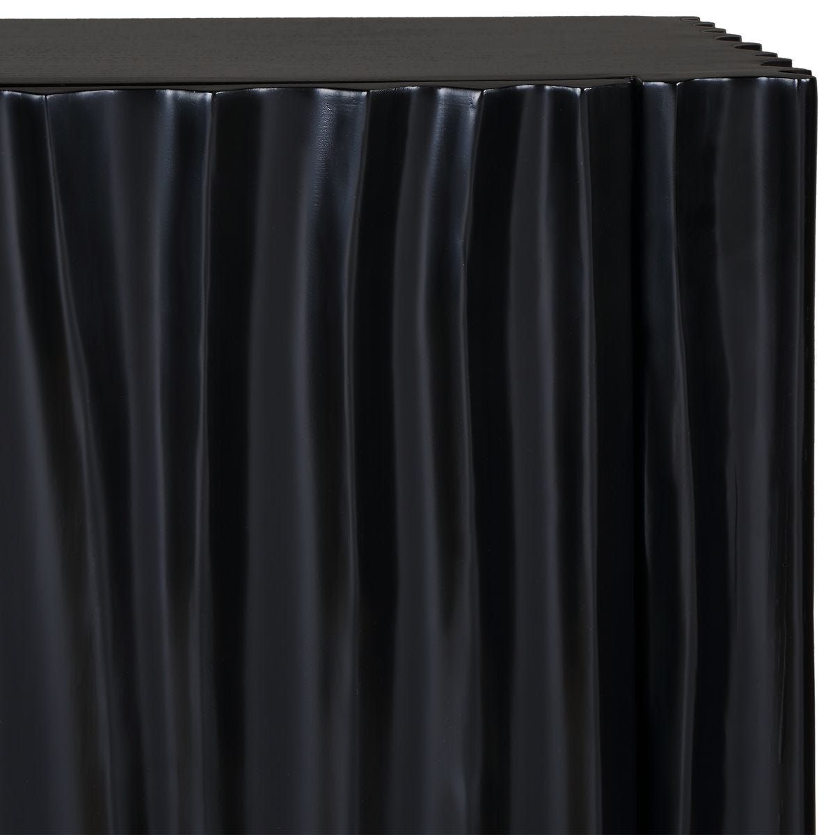 Close-up of the Mercado Black Paulownia 3 Door Cabinet Paulownia wood image 11