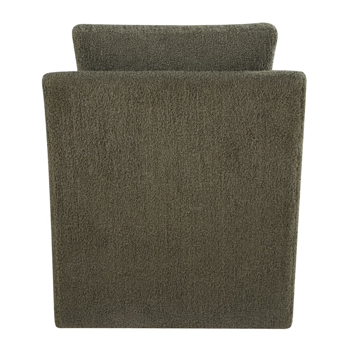 Detail view of the Tisdell Kale Faux Sheepskin Swivel Chair finish and construction image 7