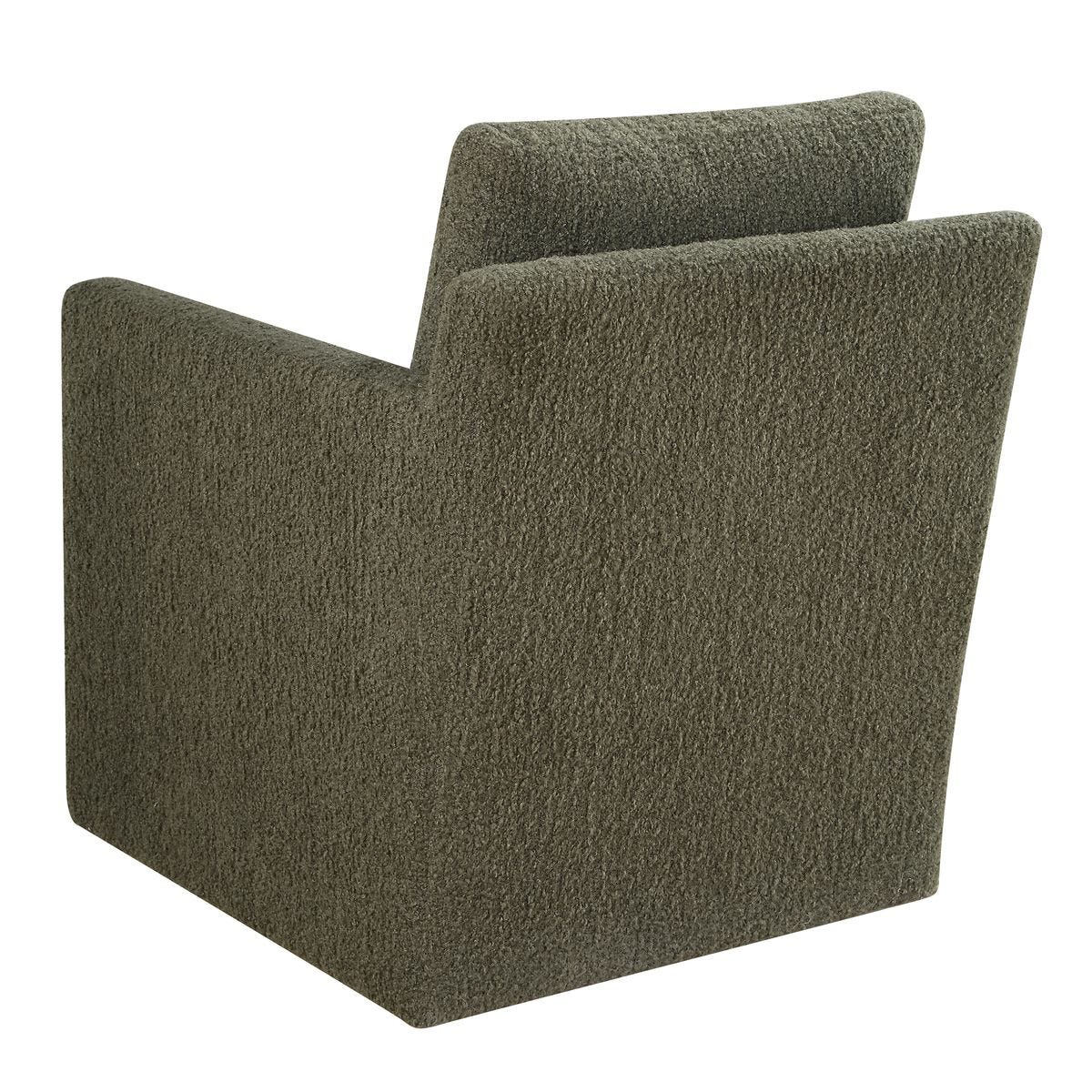 Detail view of the Tisdell Kale Faux Sheepskin Swivel Chair finish and construction image 8