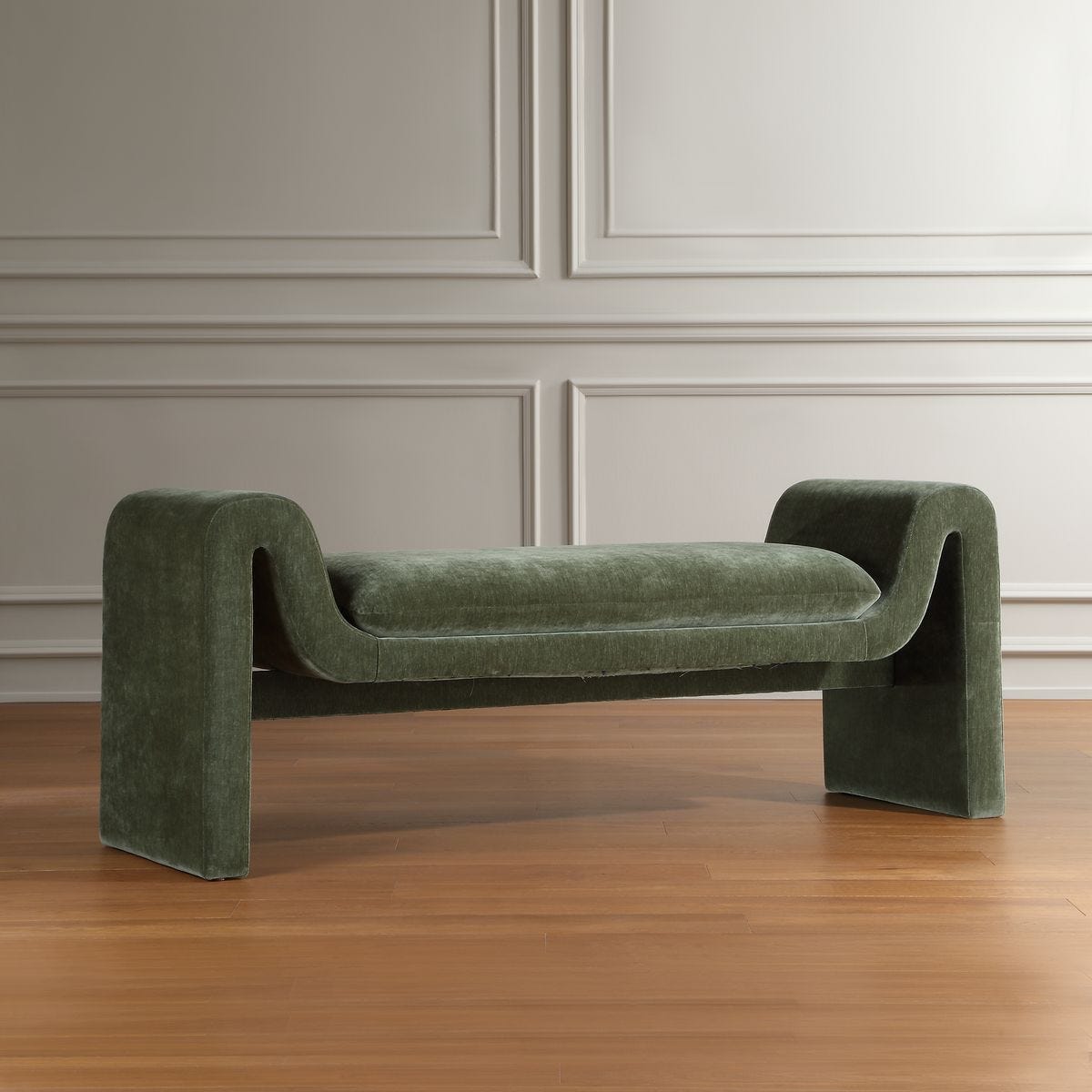 Alternate view of the Manson Moss Velvet Bench by Uttermost