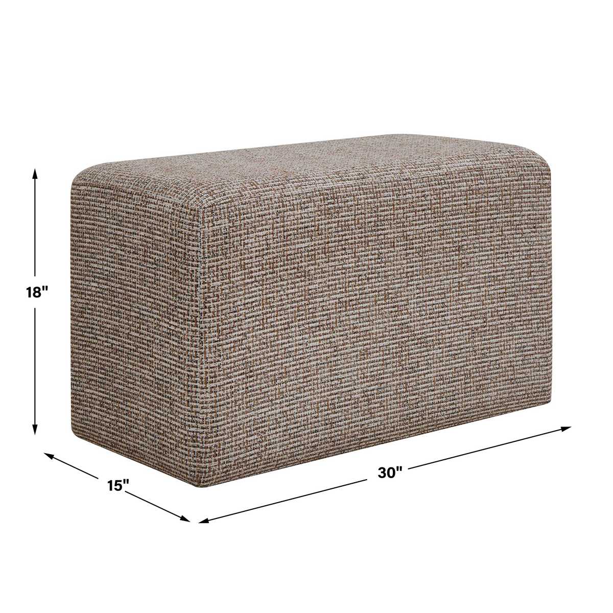 Dimension guide for the Kelce Caramel Checkered Ottoman