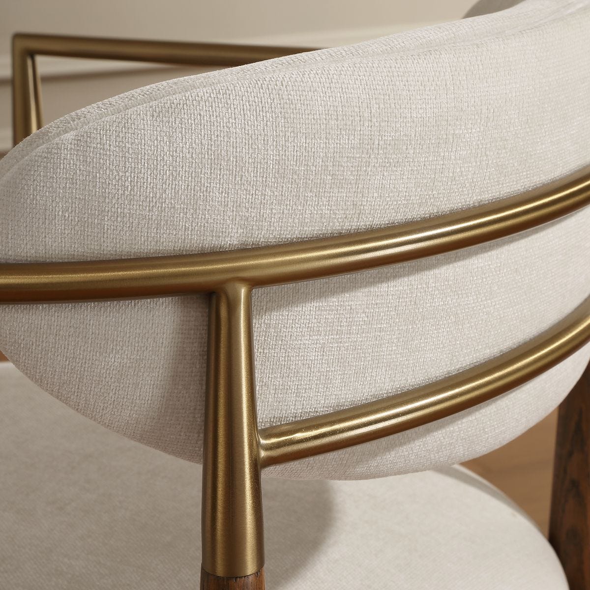 Alternate view of the Moxie Walnut White Dining Arm Chair by Uttermost