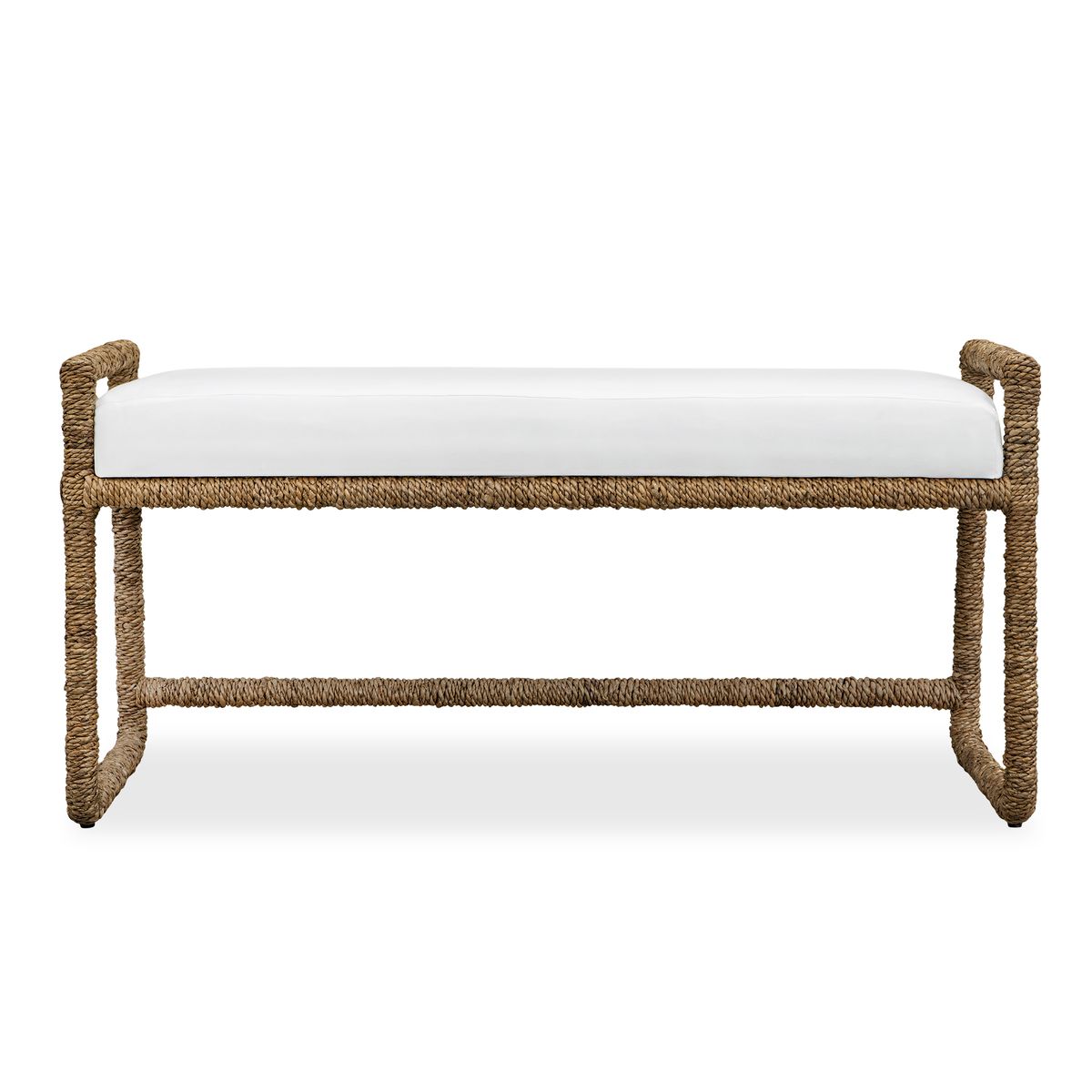 Alternate view of the Araiza Natural Banana Fiber White Bench by Uttermost