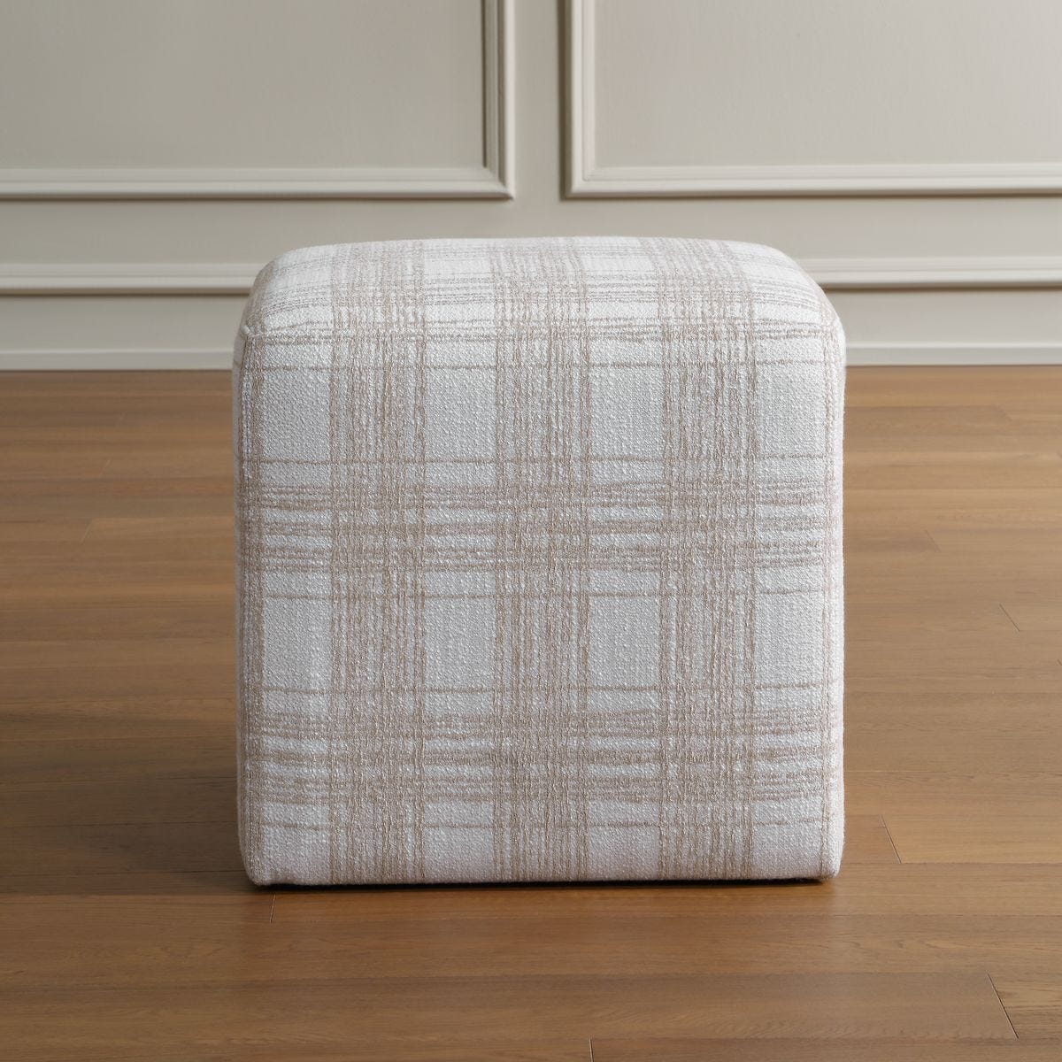 Alternate view of the Joie Porcelain Plaid Ottoman by Uttermost