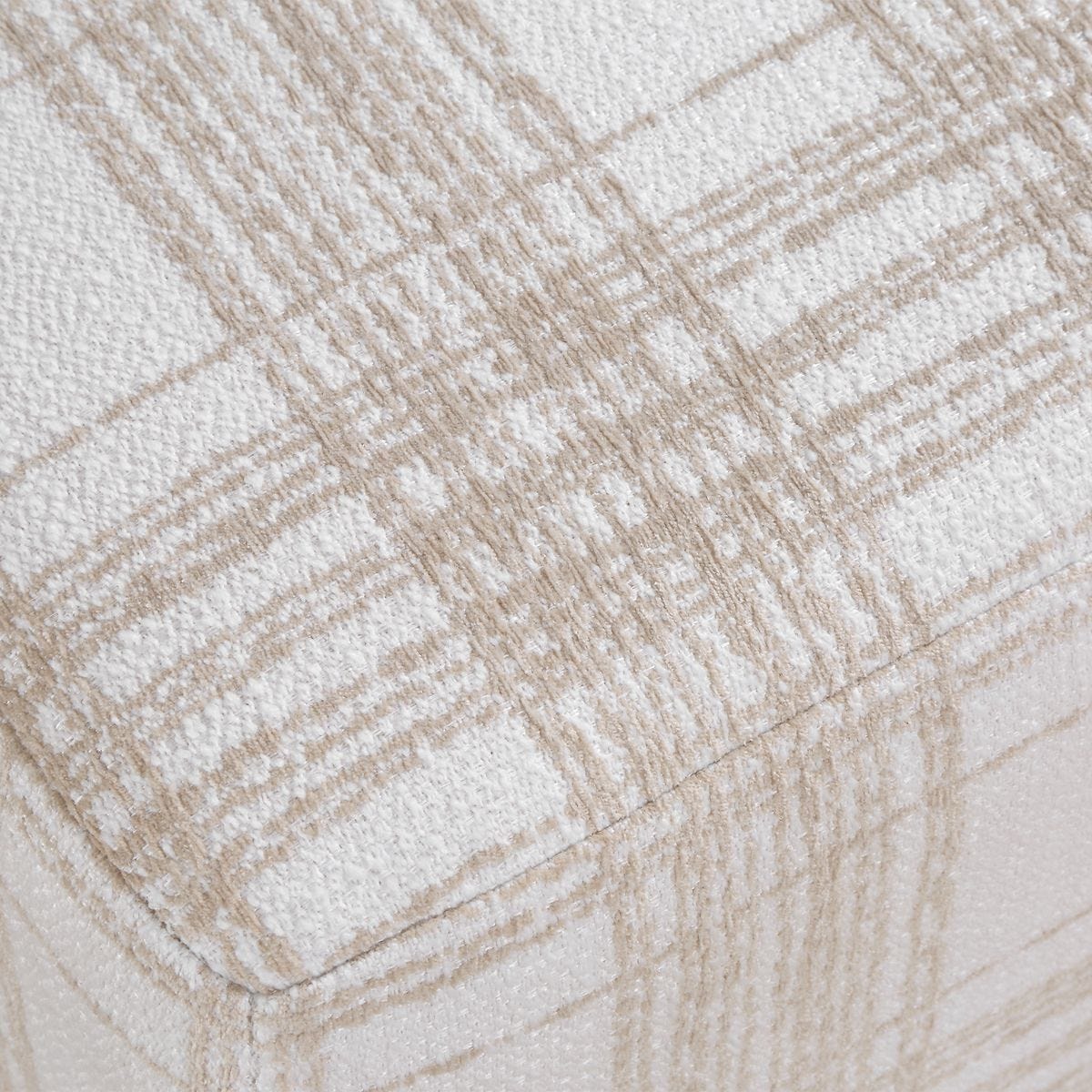 Side view of the Joie Porcelain Plaid Ottoman by Uttermost