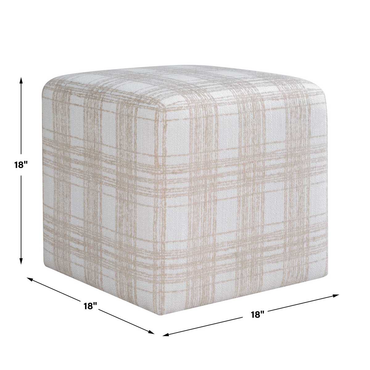 Dimension guide for the Joie Porcelain Plaid Ottoman