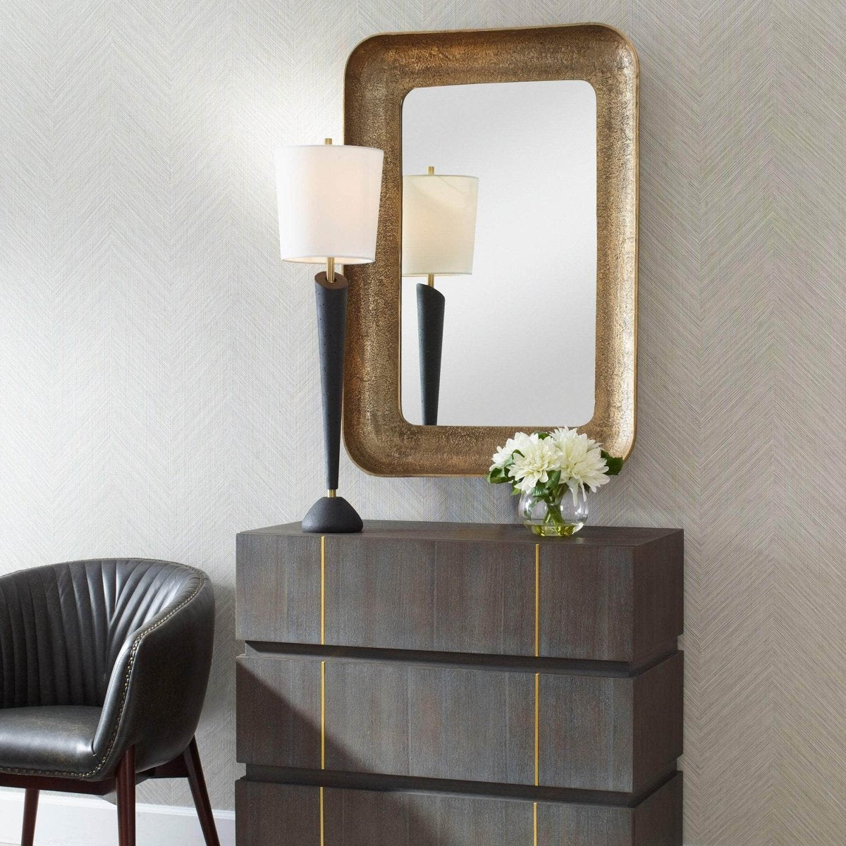 Alvaro Antique Brass Mirror - Uttermost - Other Mirrors by Modest Hut