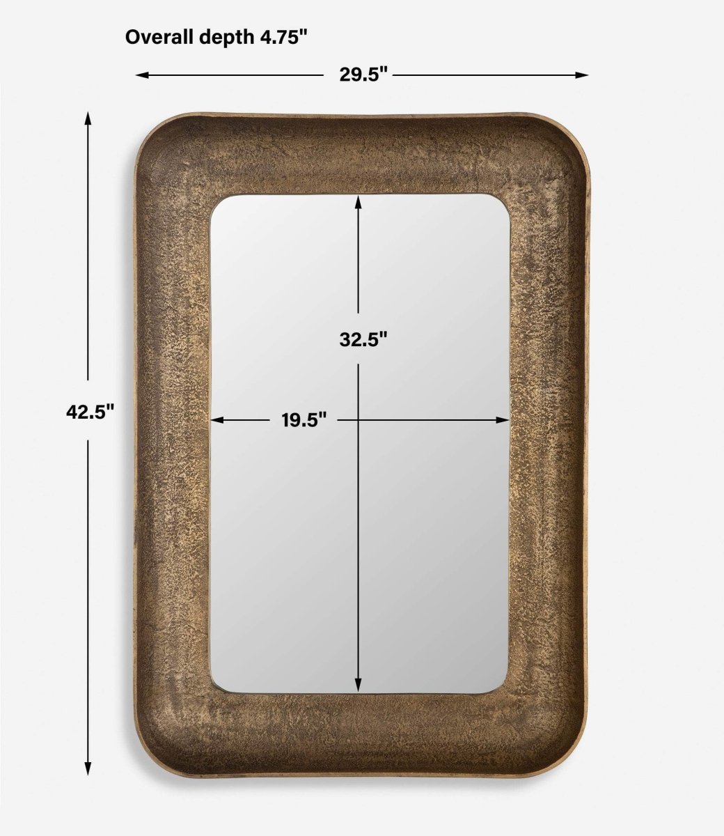 Alvaro Antique Brass Mirror - Uttermost - Other Mirrors by Modest Hut