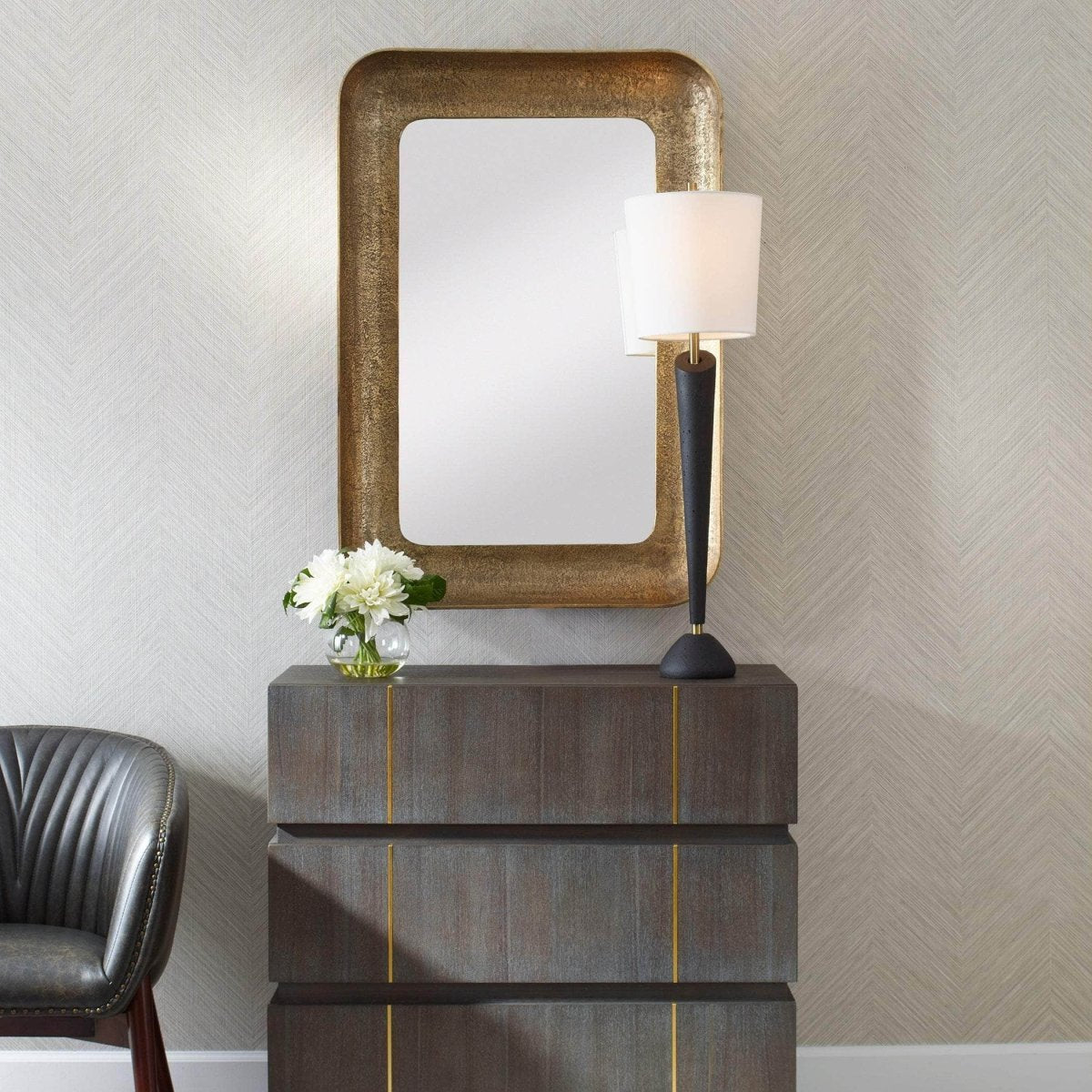 Alvaro Antique Brass Mirror - Uttermost - Other Mirrors by Modest Hut