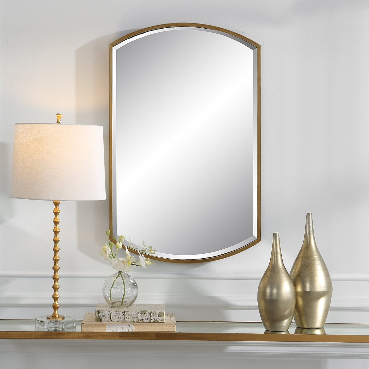 Antique Gold Metal Framed Mirror - Uttermost - Other Mirrors by Modest Hut