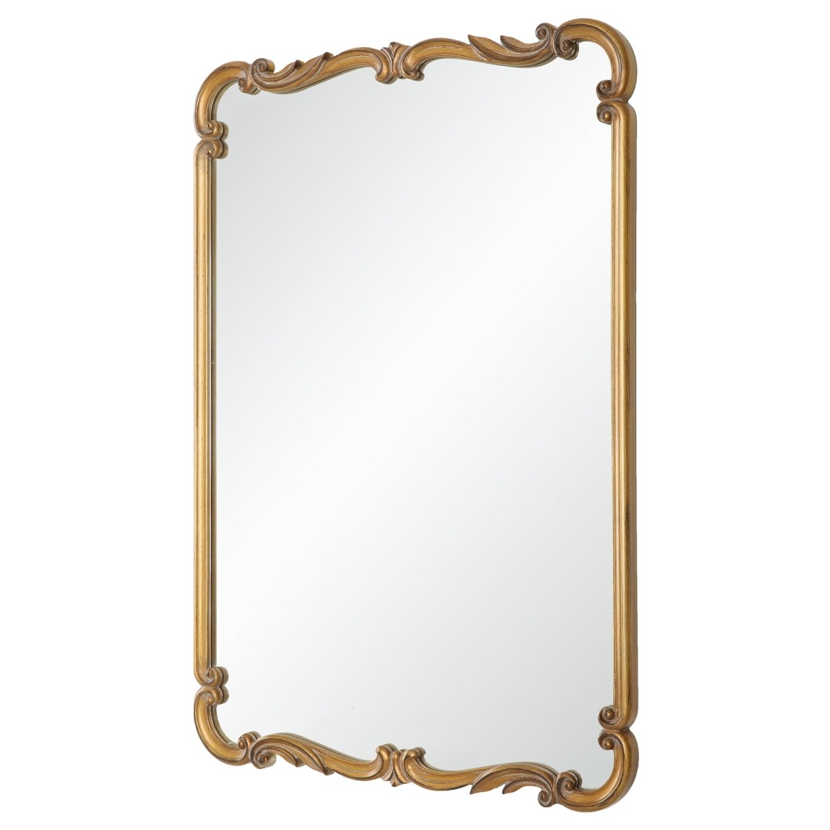 Antique Gold Ornate Detail Frame Mirror - Uttermost - Other Mirrors by Modest Hut