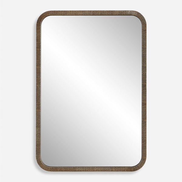 Antique Gold Textured Ridge - Like Pattern Mirror - Uttermost - Other Mirrors by Modest Hut