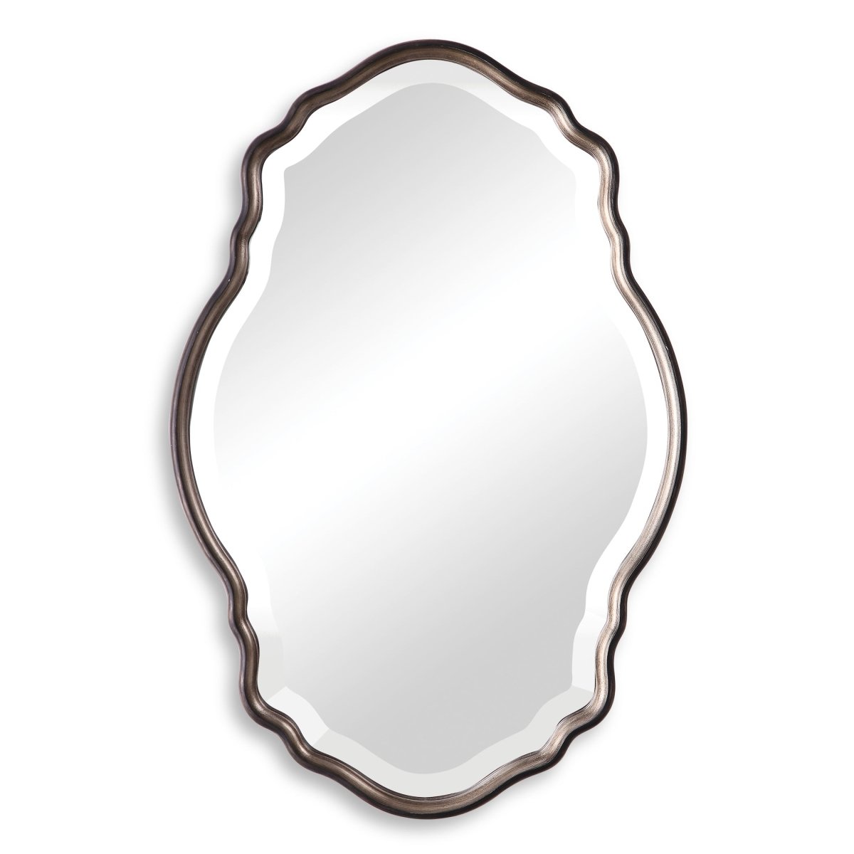 Antique Silver Champagne Dark Bronze Edge Frame Mirror - Uttermost - Other Mirrors by Modest Hut