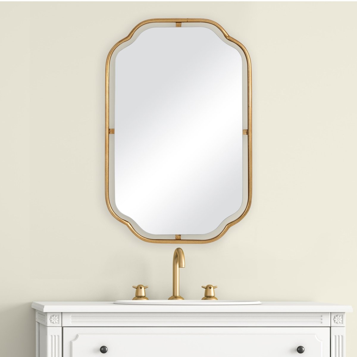 Antiqued Gold Leaf Floating Mirror - Uttermost - Other Mirrors by Modest Hut