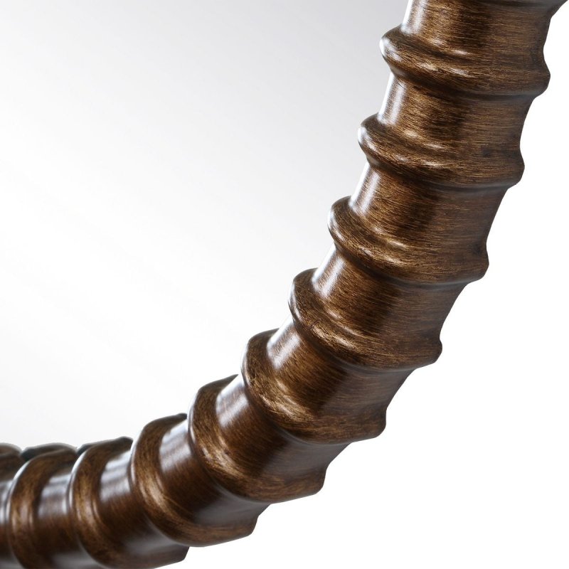 Detail view of the Apphia Bronze Ribbed Wall Mirror finish and construction
