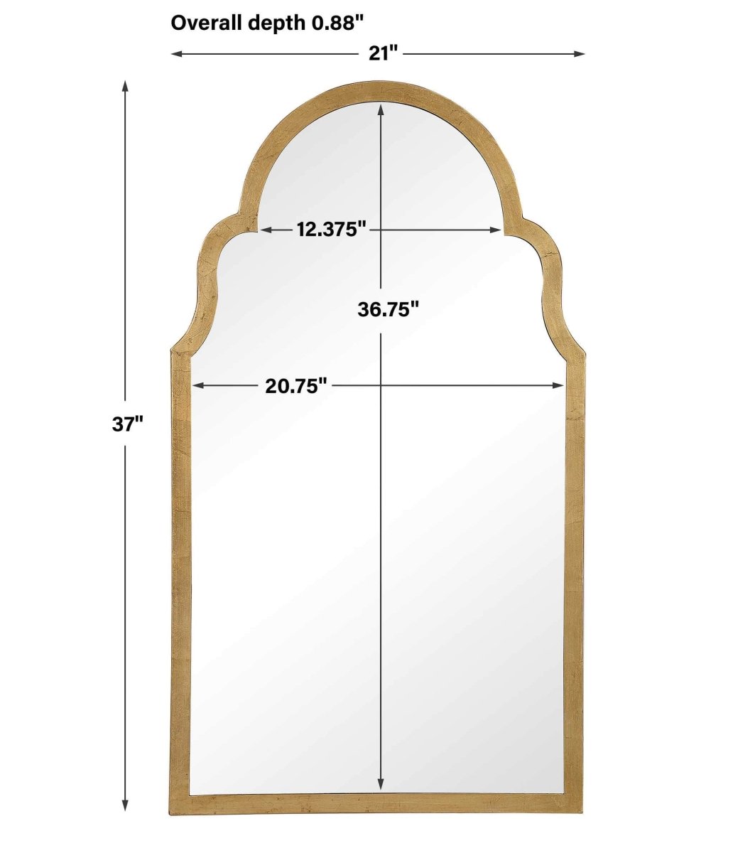 Arched Goldleaf Mirror - Uttermost - Other Mirrors by Modest Hut