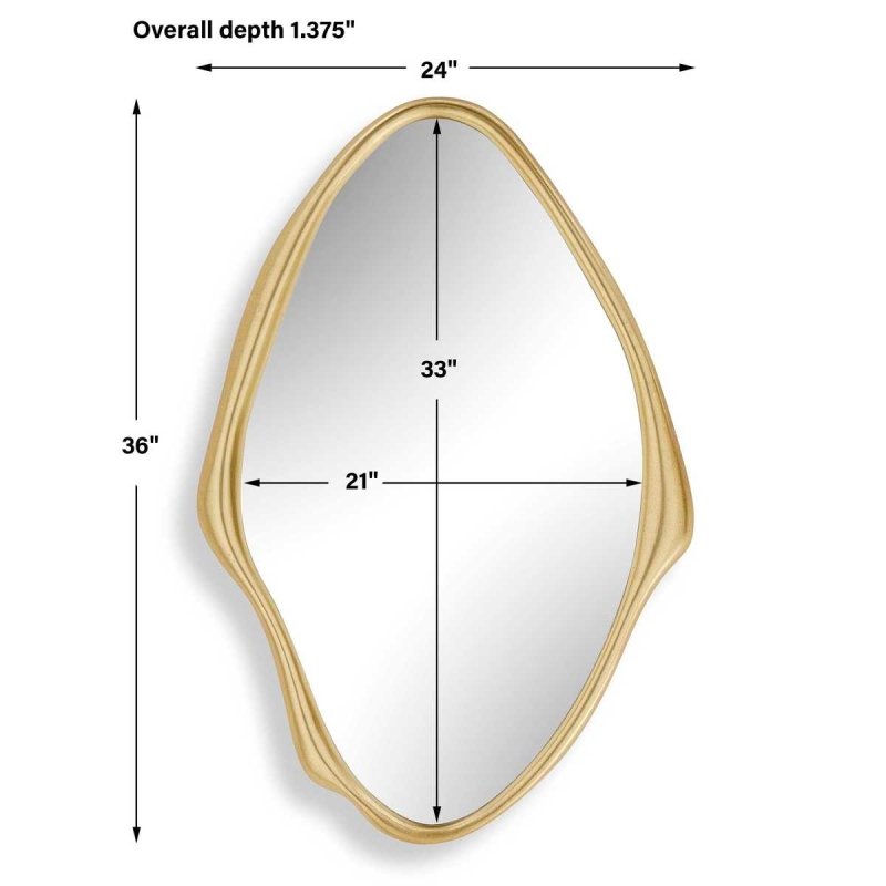 Back view of the Aster Antique Gold Wall Mirror showing hanging hardware