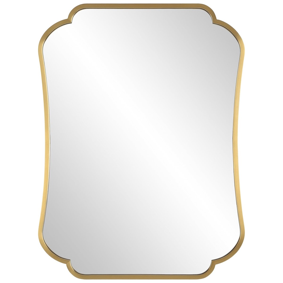 Athena Brushed Brass Mirror - Uttermost - Other Mirrors by Modest Hut