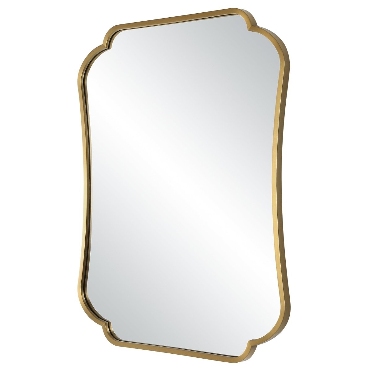 Athena Brushed Brass Mirror - Uttermost - Other Mirrors by Modest Hut