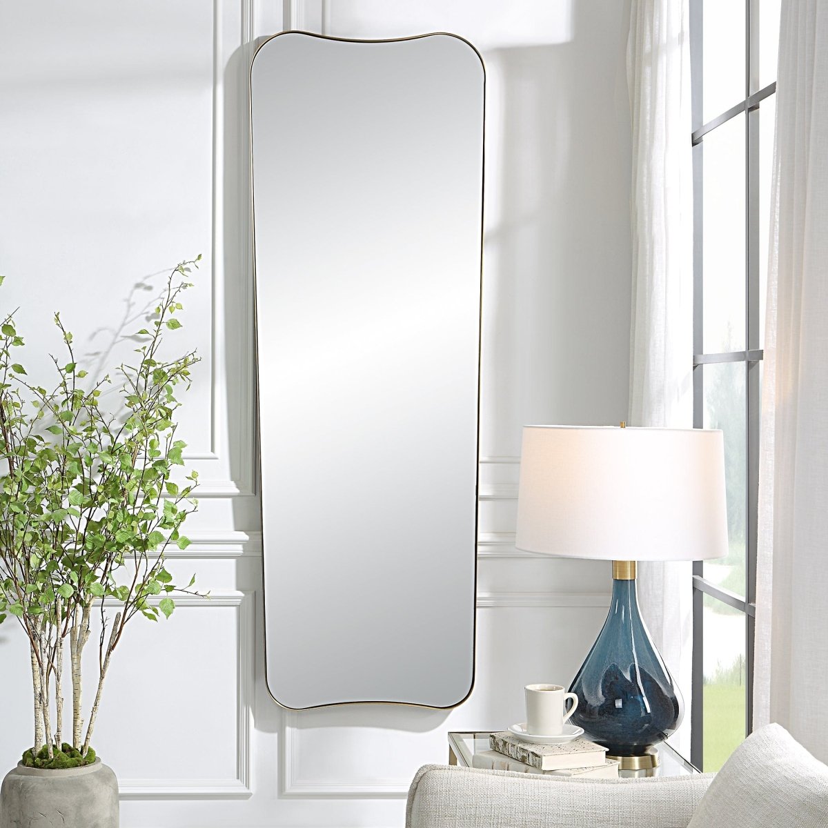 Belvoir Large Antique Brass Mirror - Uttermost - Other Mirrors by Modest Hut