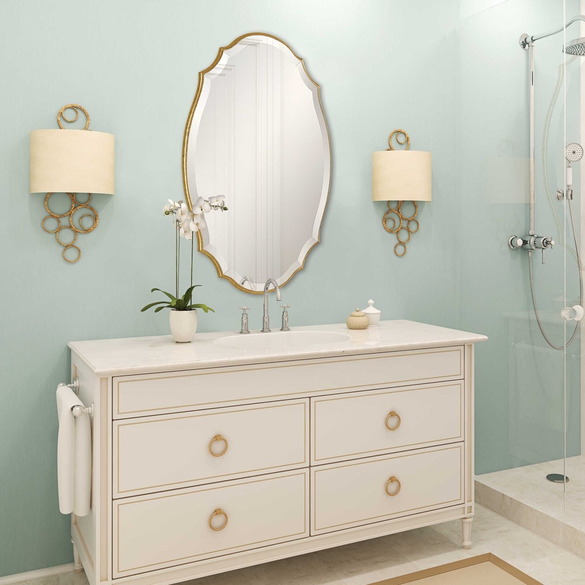 Beveled Metallic Gold Mirror - Uttermost - Other Mirrors by Modest Hut