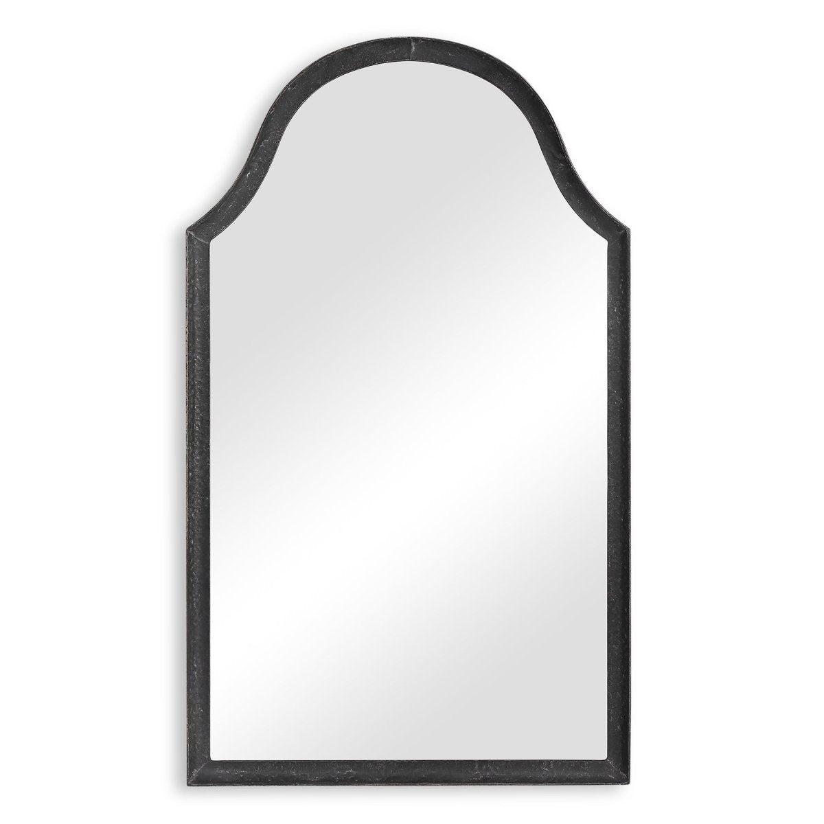 Black Hammered Metal Concave Surface Frame Mirror - Uttermost - Other Mirrors by Modest Hut