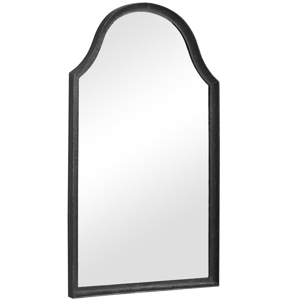 Black Hammered Metal Concave Surface Frame Mirror - Uttermost - Other Mirrors by Modest Hut