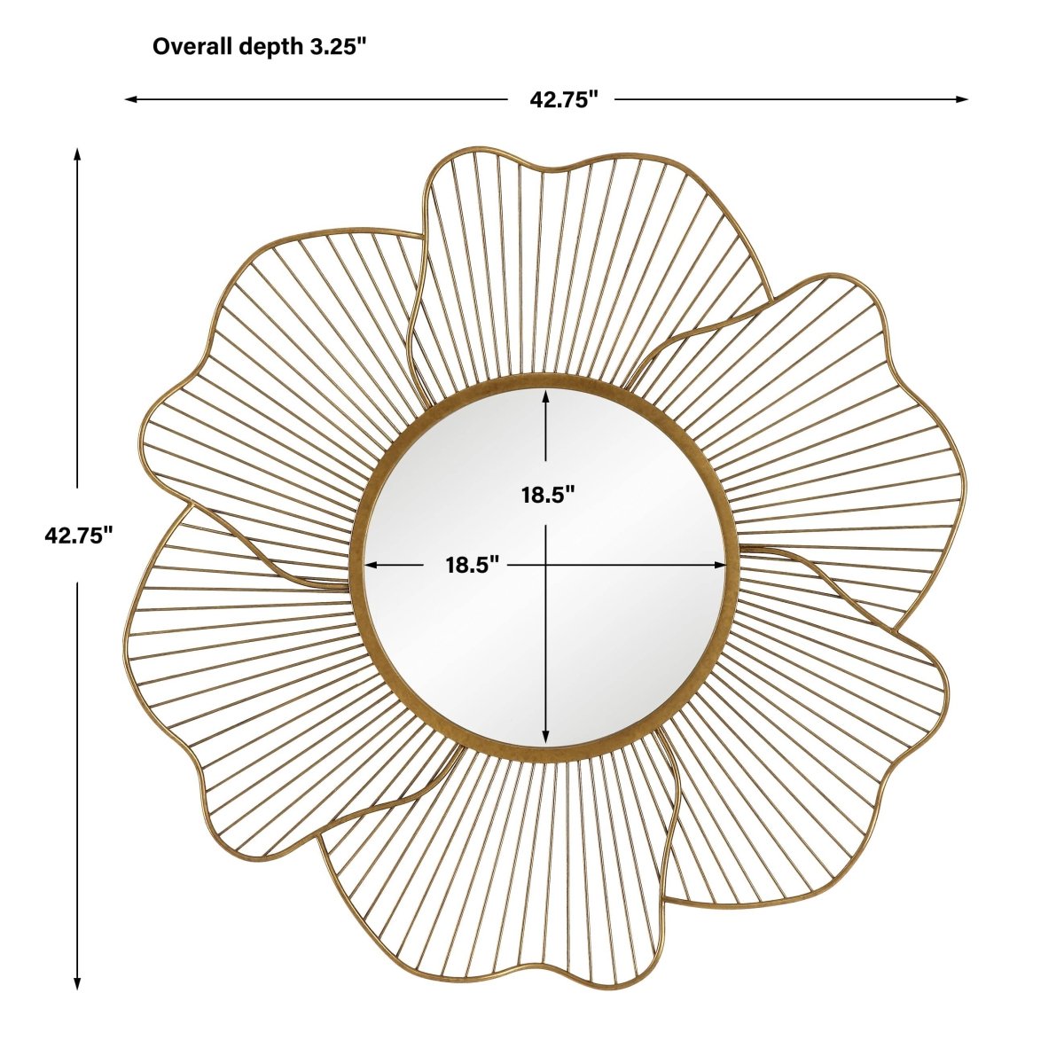 Blossom Gold Floral Mirror - Uttermost - Other Mirrors by Modest Hut