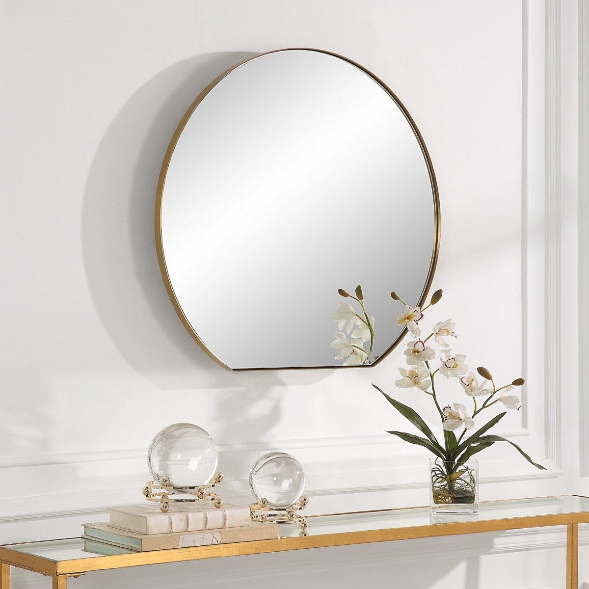 Cabell Small Brass Mirror - Uttermost - Other Mirrors by Modest Hut