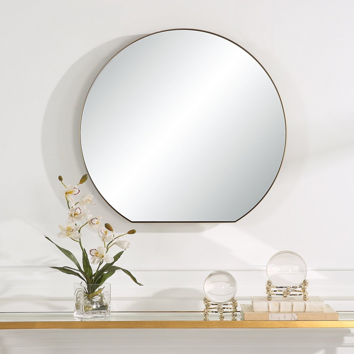 Cabell Small Brass Mirror - Uttermost - Other Mirrors by Modest Hut