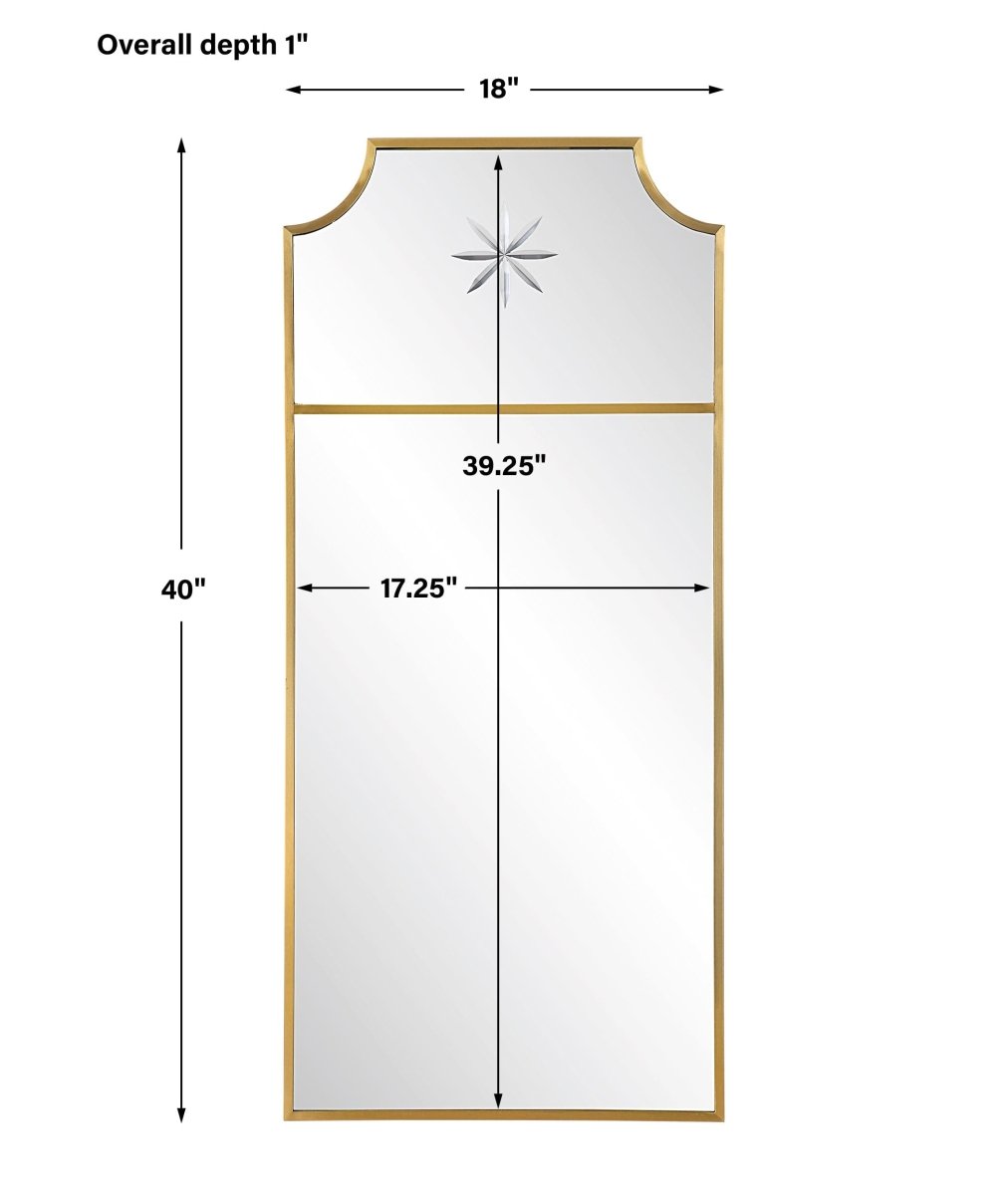 Caddington Tall Brass Mirror - Uttermost - Other Mirrors by Modest Hut