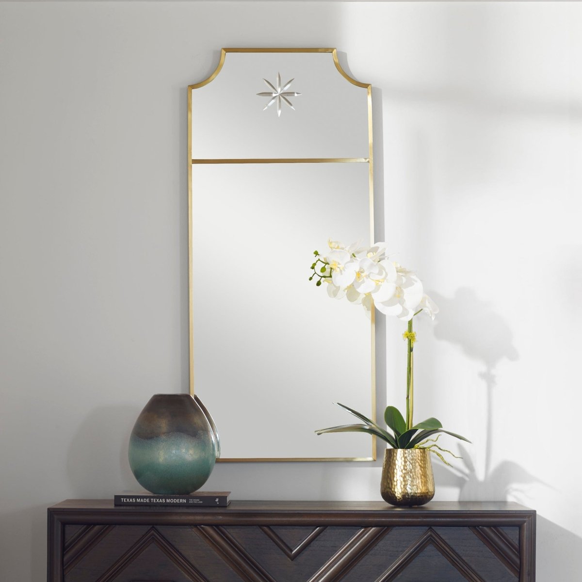 Caddington Tall Brass Mirror - Uttermost - Other Mirrors by Modest Hut