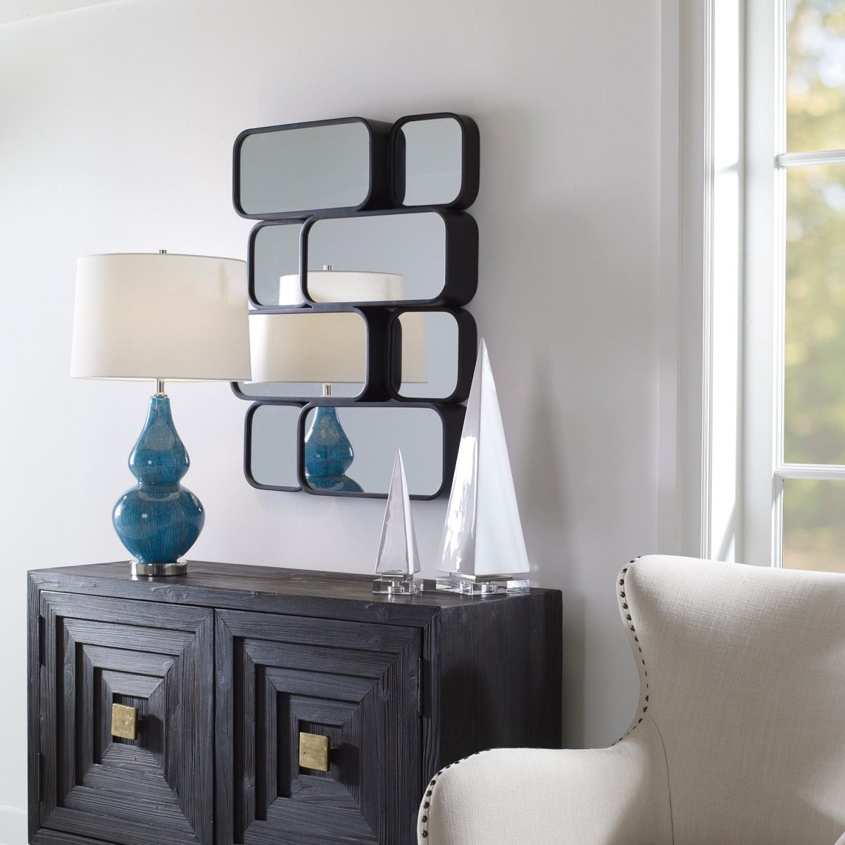 Canute Modern Black Mirror - Uttermost - Other Mirrors by Modest Hut