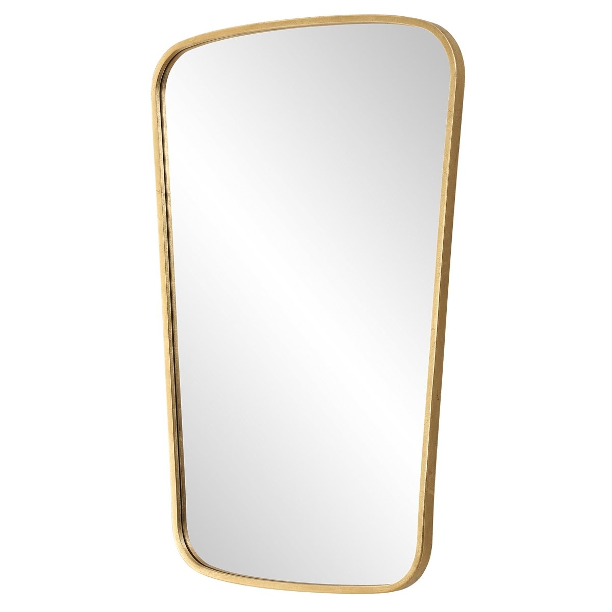 Curved Gold Leaf Vanity Mirror - Uttermost - Other Mirrors by Modest Hut