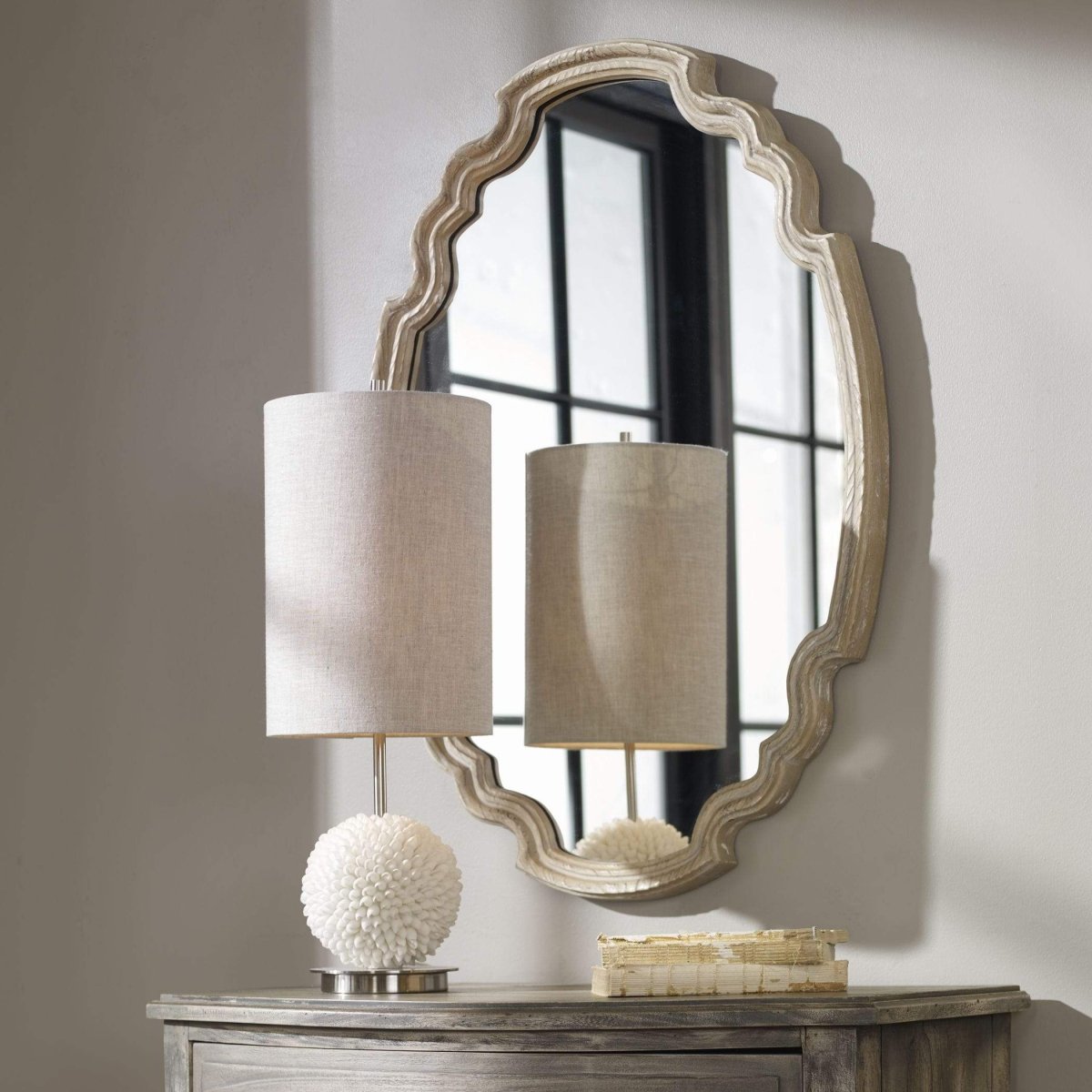 Curved Wood Ludan Wall Mirror - Uttermost - Other Mirrors by Modest Hut