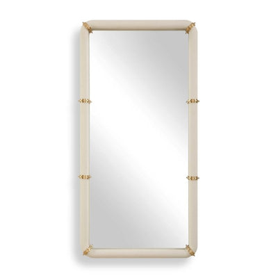 Cyprus White Leather Mirror - Other Mirrors