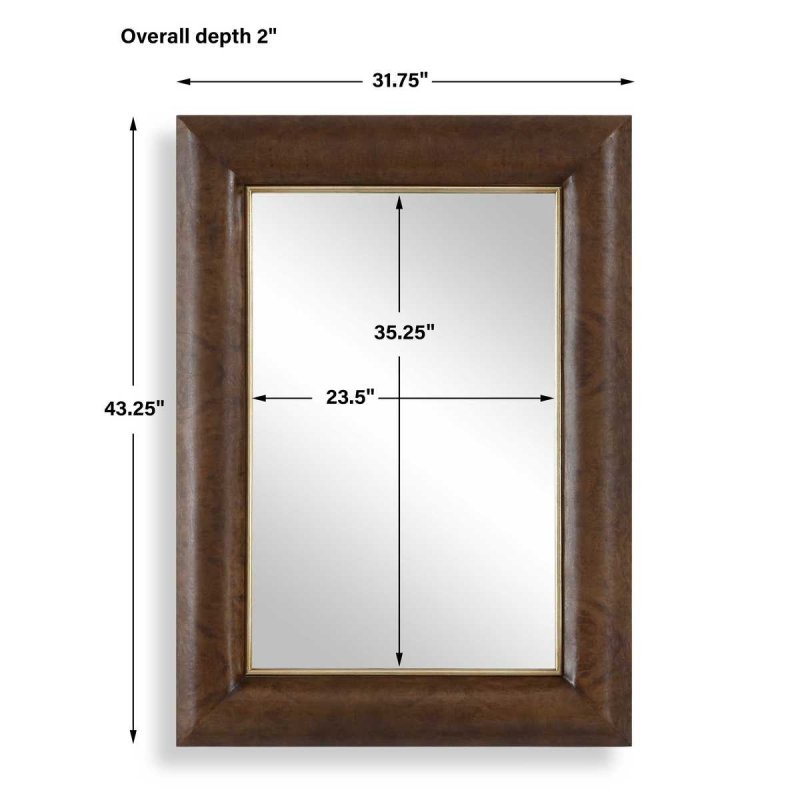 Back view of the Donovan Mirror showing hanging hardware