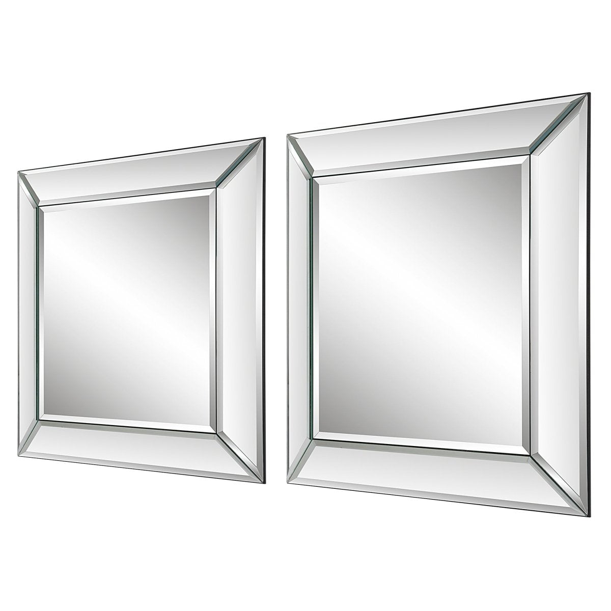 Elegant Frameless Beveled Panels Mirror Set - Uttermost - Other Mirrors by Modest Hut