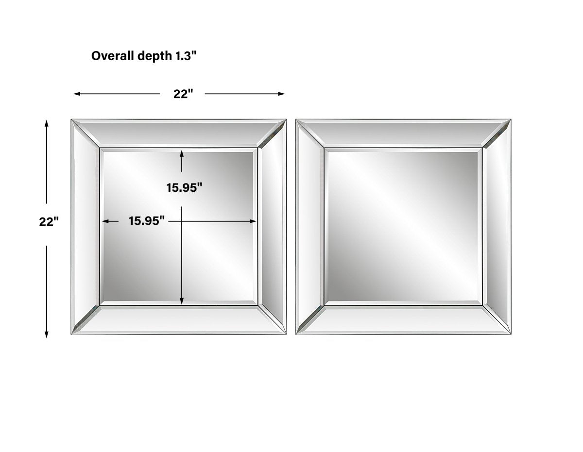 Elegant Frameless Beveled Panels Mirror Set - Uttermost - Other Mirrors by Modest Hut