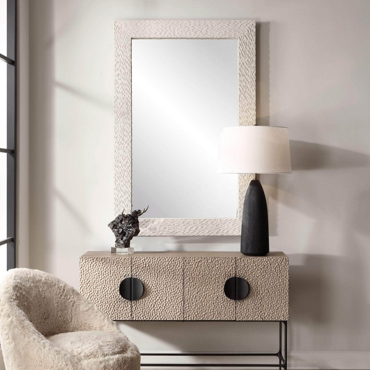 Everett Ivory Stone Mirror - Uttermost - Other Mirrors by Modest Hut