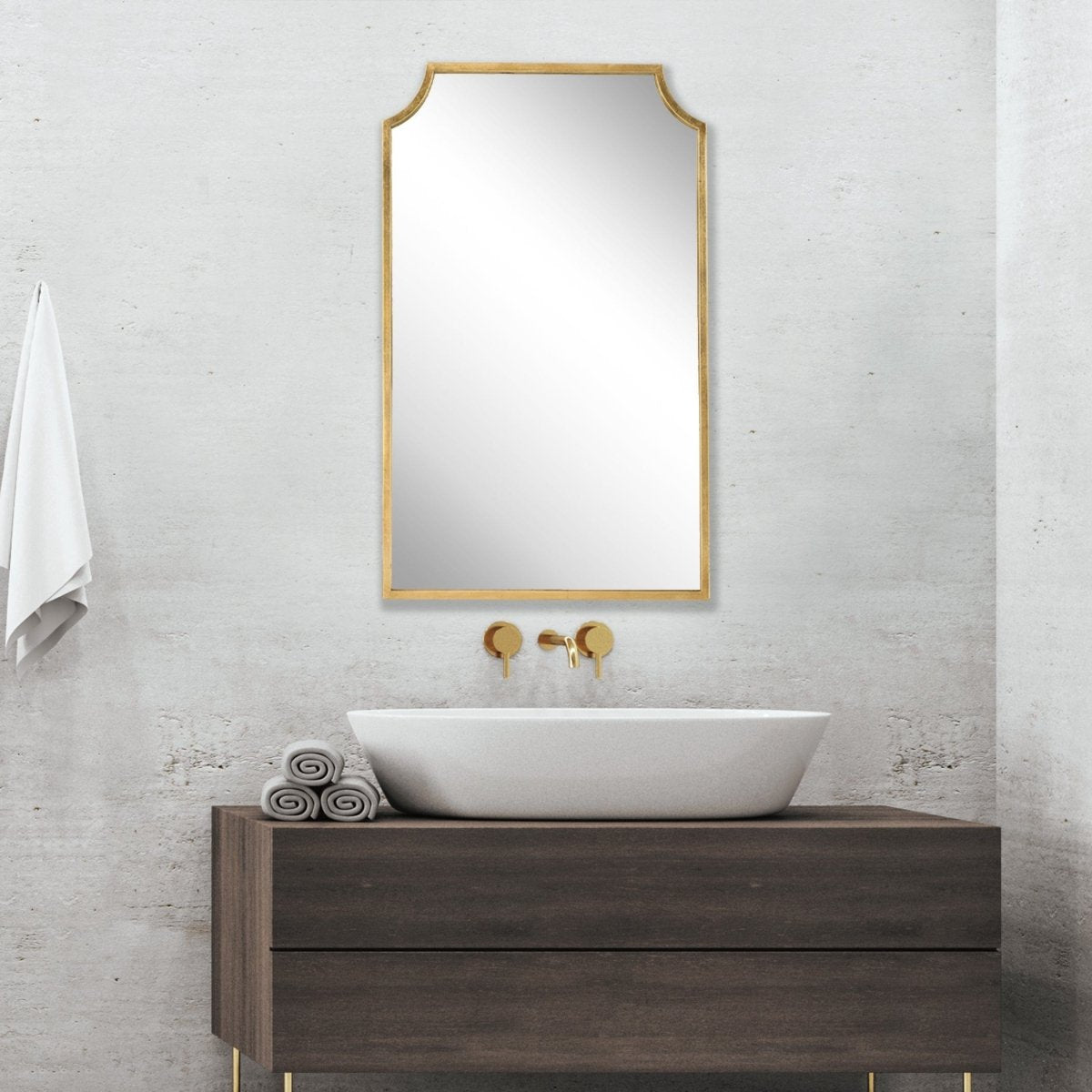 Gold Leaf Metal Framed Mirror - Uttermost - Other Mirrors by Modest Hut