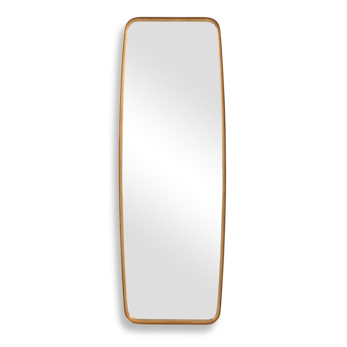 Gold Leaf Rounded Corner Wide Band Metal Frame Mirror - Uttermost - Other Mirrors by Modest Hut