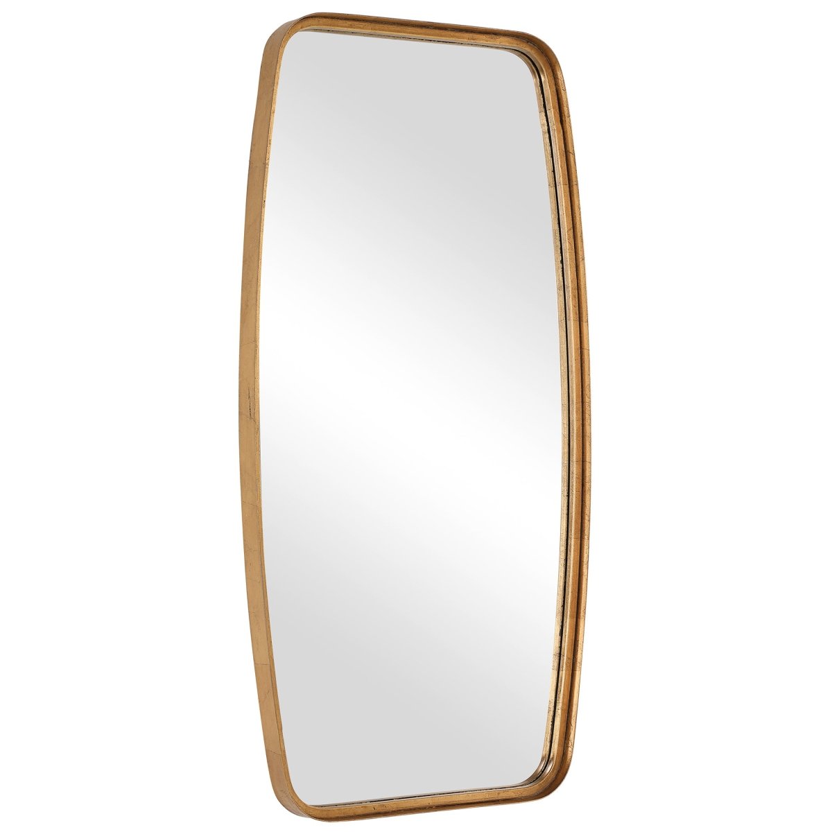 Gold Leaf Thick Metal Band Rounded Corner Frame Mirror - Uttermost - Other Mirrors by Modest Hut