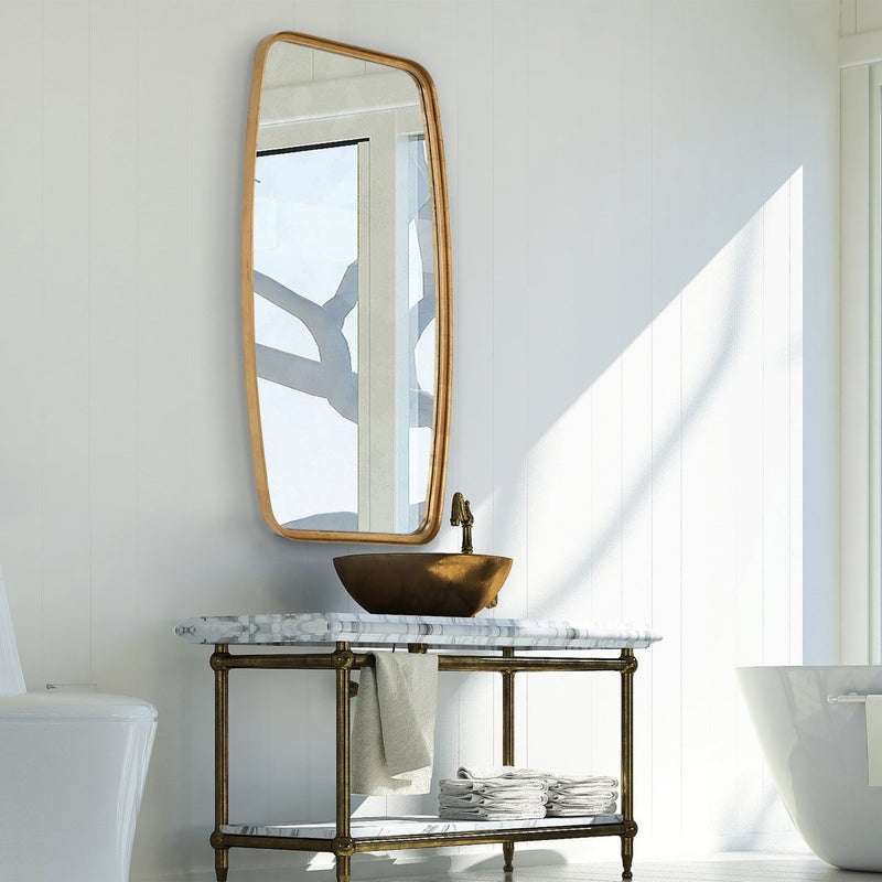 Gold Leaf Thick Metal Band Rounded Corner Frame Mirror - Uttermost - Other Mirrors by Modest Hut