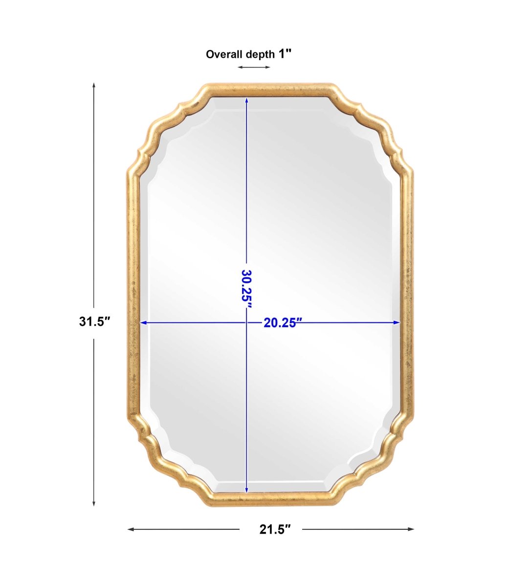 Gold Leaf Vanity Mirror - Uttermost - Other Mirrors by Modest Hut